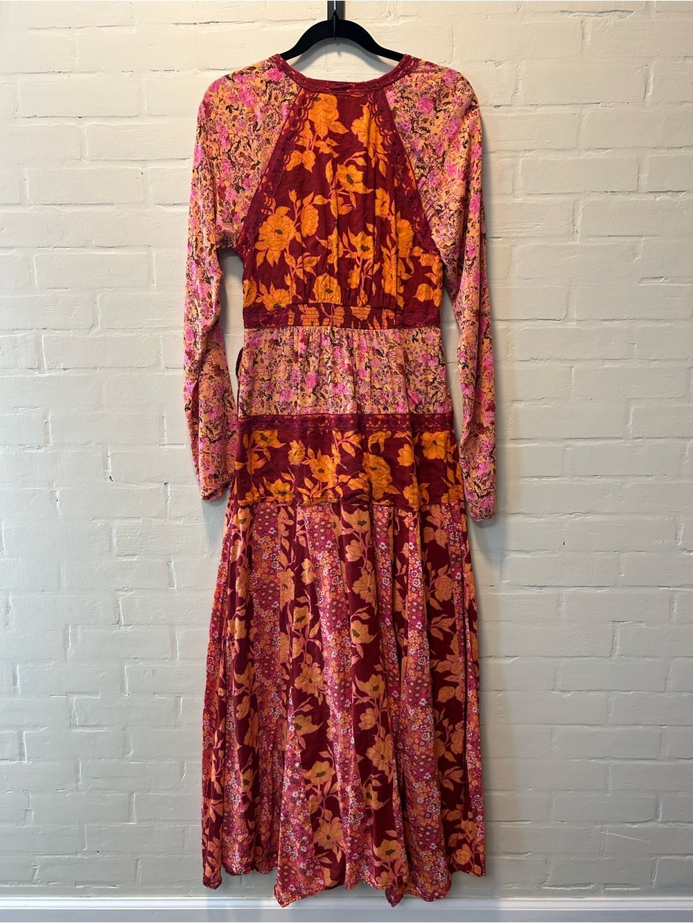 Free People Tilda Femme Combo Floral Faux Wrap Maxi Dress Size Small - Picture 8 of 13